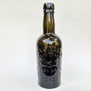 Vintage Pictorial Glass 1/2 Pint Beer Bottle J.COLLINS & SON NEWCASTLE
