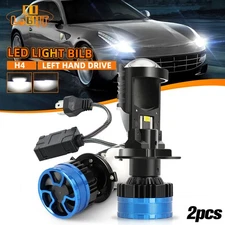 2X LHD H4 9003 Bi-LED Projector Lens Hi/Lo Headlight Mini Bulbs 200W Retrofit