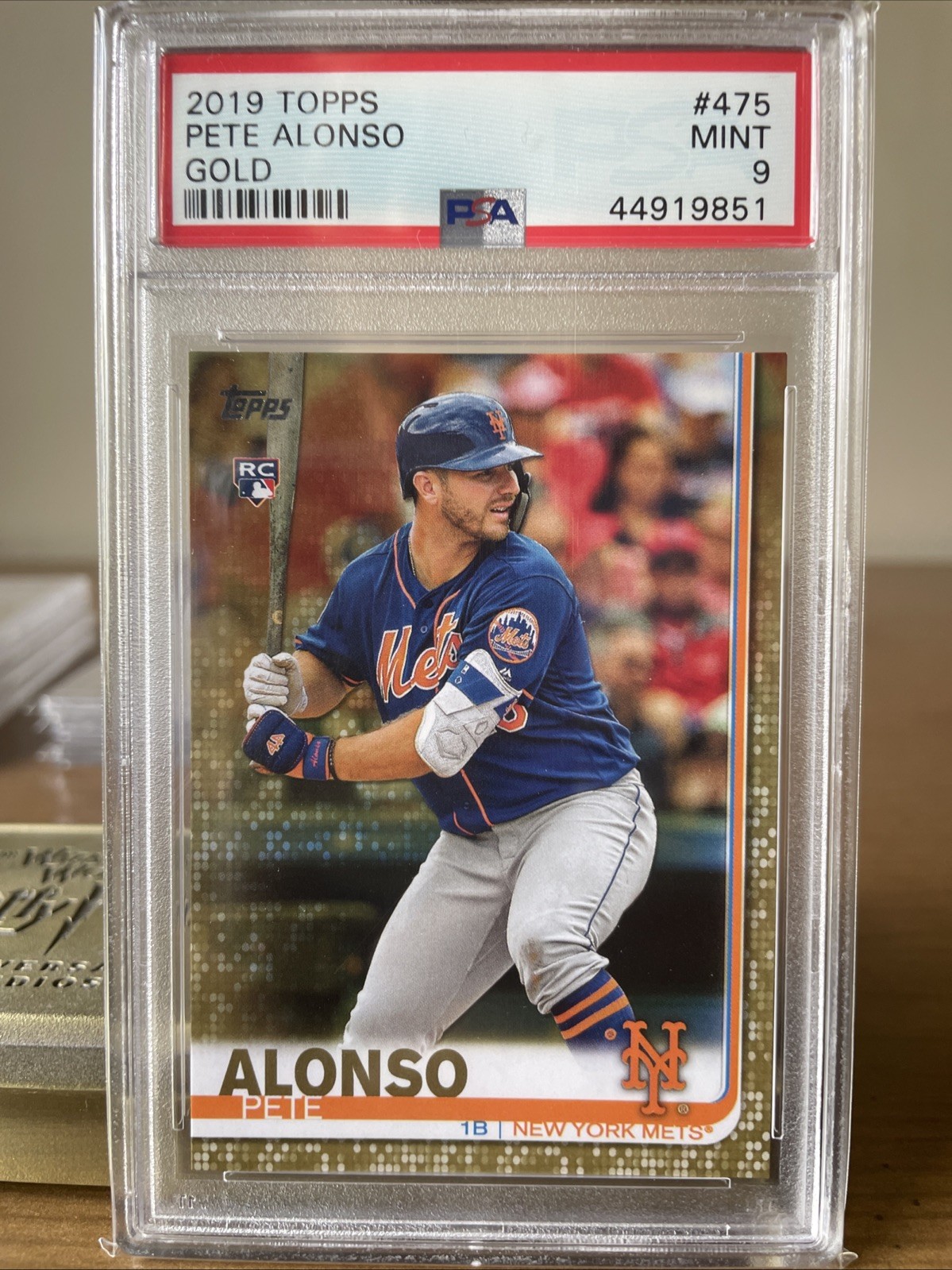 Pete Alonso 2019 Topps Series 2 Gold Parallel /2019 Rookie #475 NY Mets PSA 9 view 3