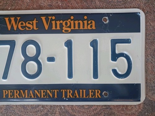 West Virginia PERMANENT TRAILER Tin License Plate #C2 78-115 Wild Wonderful WV - Picture 3 of 5