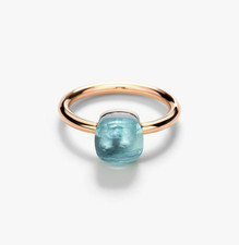 Pomellato Nudo Petite Natural Sky Blue Topaz Ring,925 Sterling Silver Rings