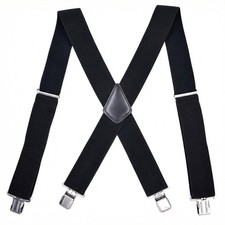 Mens Suspenders X-Back 2inch Wide Heavy Duty Work Suspenders Adjustable Suspe...