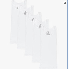 Hanes Boys' Ecosmart Cotton Tank Undershirt 5-Pack X-Large White