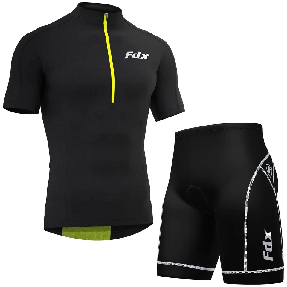 Mens Cycling Kit Bike Clothing Short Sleeve Jersey 5D padded cycling Shorts set - Image 4 of 4