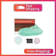 NEBOCA African Net Sponge Authentic African Exfoliating Net Sponge with Knots Re