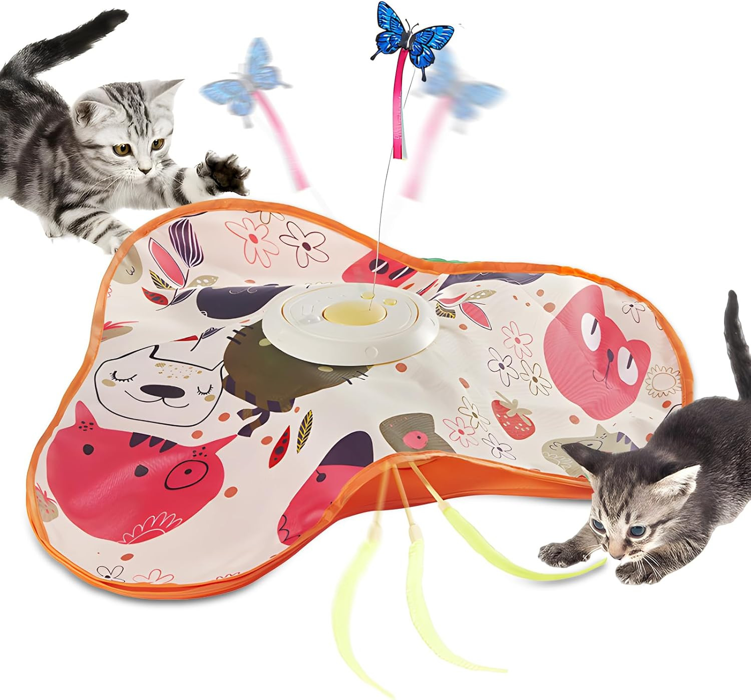 Giocattolo Gatto Interattivo Autonomo 2-in-1: Caccia con Piume e LED
