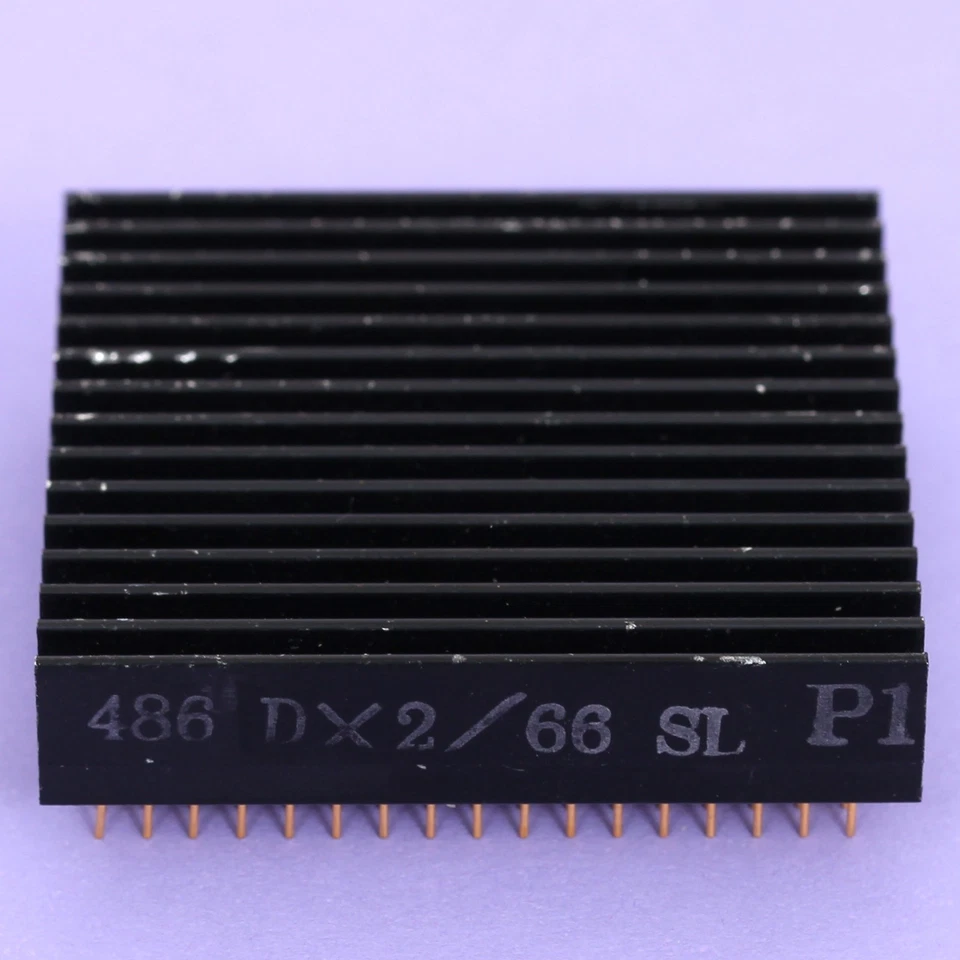 Intel 486 DX2 66Mhz CPU Processor "SL ENHANCED" i486SL w/ Integrated Heatsink - Image 2 of 4