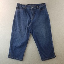Gloria Vanderbilt Jean Capri's Women's Sz 16 Slimming Effect Dark Wash Normcore