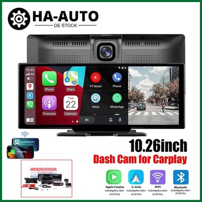 4K 10.26'' Wireless Apple Carplay Android Auto Display Vorne Rückfahrkamera DHL