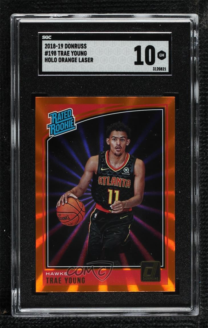 2018 Donruss Rated Rookies Holo Orange Laser Trae Young SGC 10 GEM Rookie RC ne1