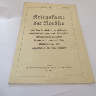 Alte Landkarte 1940 Kriegskarte der Nordsee Kriegsmarine (GSK1107)