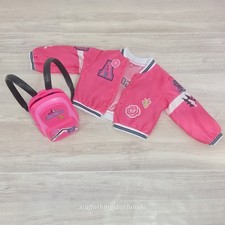 Disney "ily 4EVER" 18" Doll Pink Varsity Jacket  Backpack