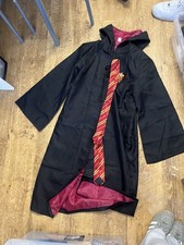 Harry Potter Gryffindor Hooded Robe Costume with Tie Black M Polyester