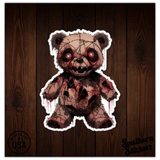 Evil Scary Teddy Bear - Vinyl Decal Sticker - Car Window Laptop - ebn11102