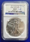 2015 * NGC * Silver Eagle S$1 * MS69 *  EARLY RELEASES * #3982875-111