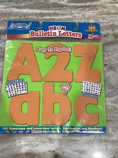 ArtSkills Poster Letters Neon 4" Upper/Lower Alpha, Numbers Pink Purple Orange