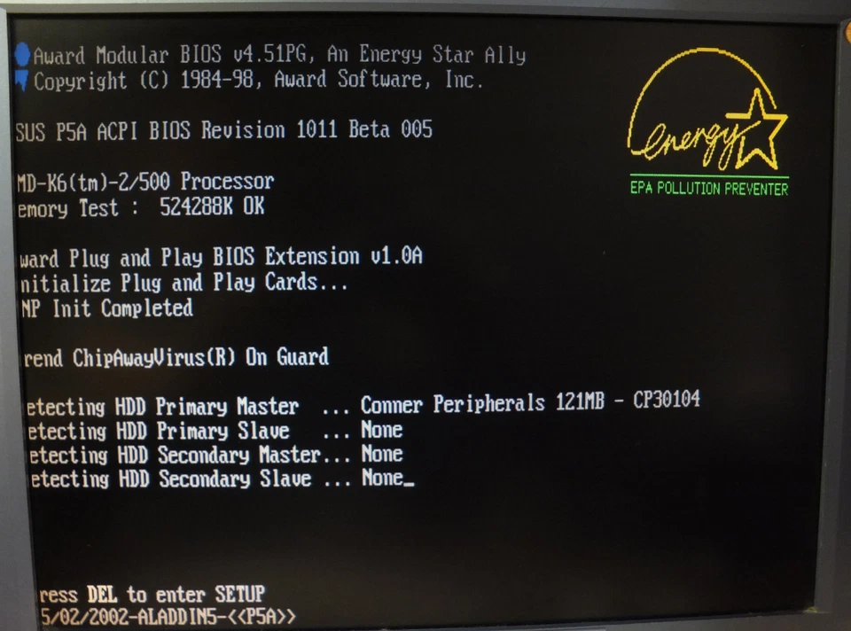 AT Mainboard Super Sockel 7 K6-2 500 MHz 524 MB RAM 512kB Cache  ASUS P5A  K6-II - Bild 2 von 4