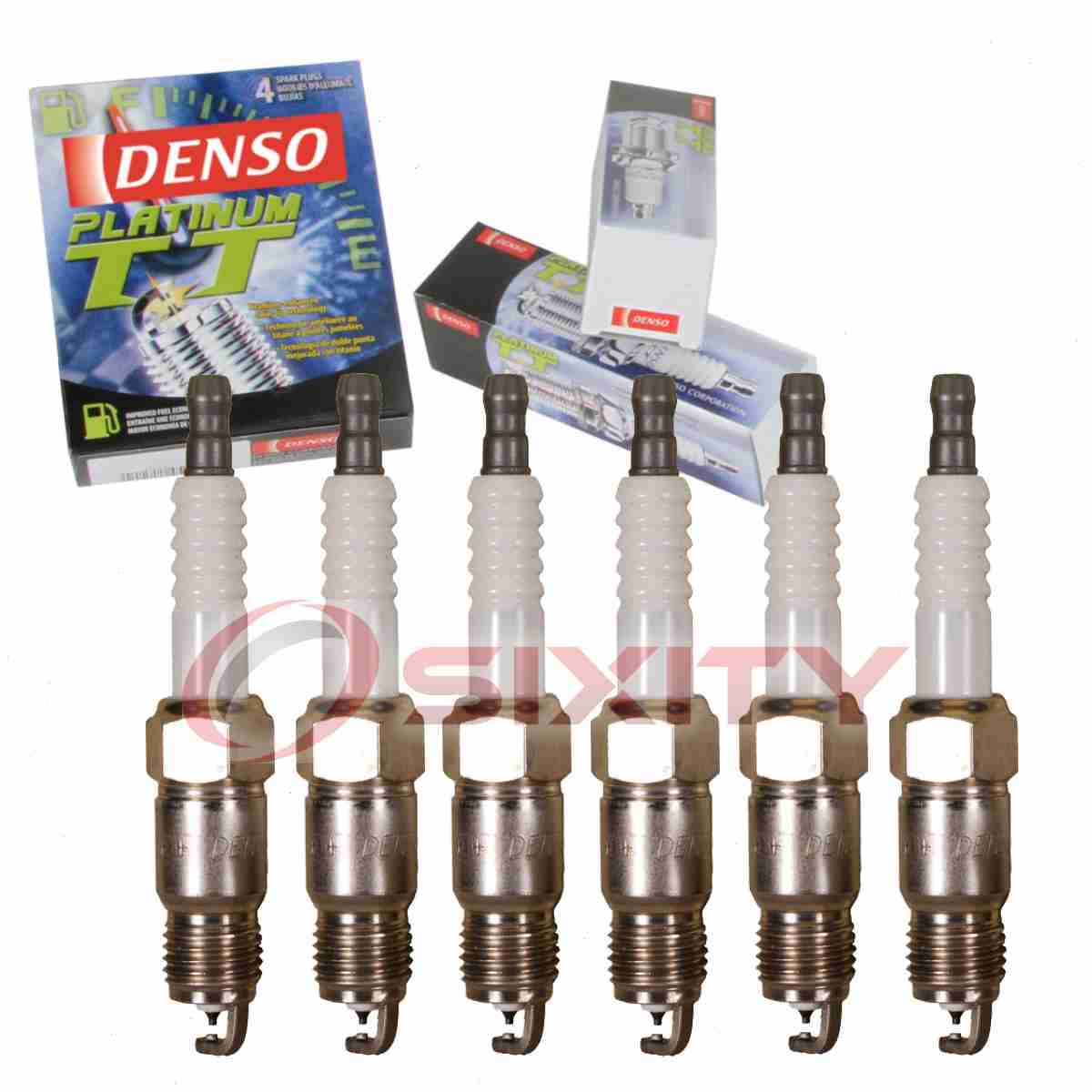 6 pc Denso Platinum TT Spark Plugs for 1986-1987 Dodge D100 3.7L L6 Ignition vj