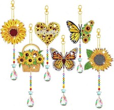 5D Diamond Painting Butterflies Suncatcher Wind Chimes Kit Sun Crystal Wind Chim