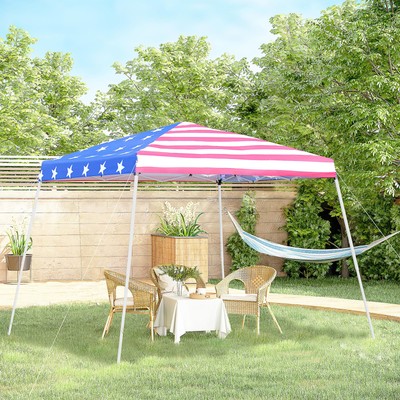 EZ Pop Up Canopy July 4th Party Tent Outdoor Folding Patio Gazebo Shade Shelter