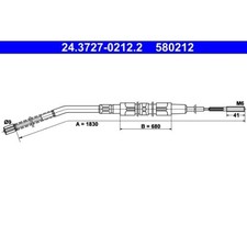 1x Tirette à câble, frein de stationnement ATE 24.3727-0212.2 convient pour