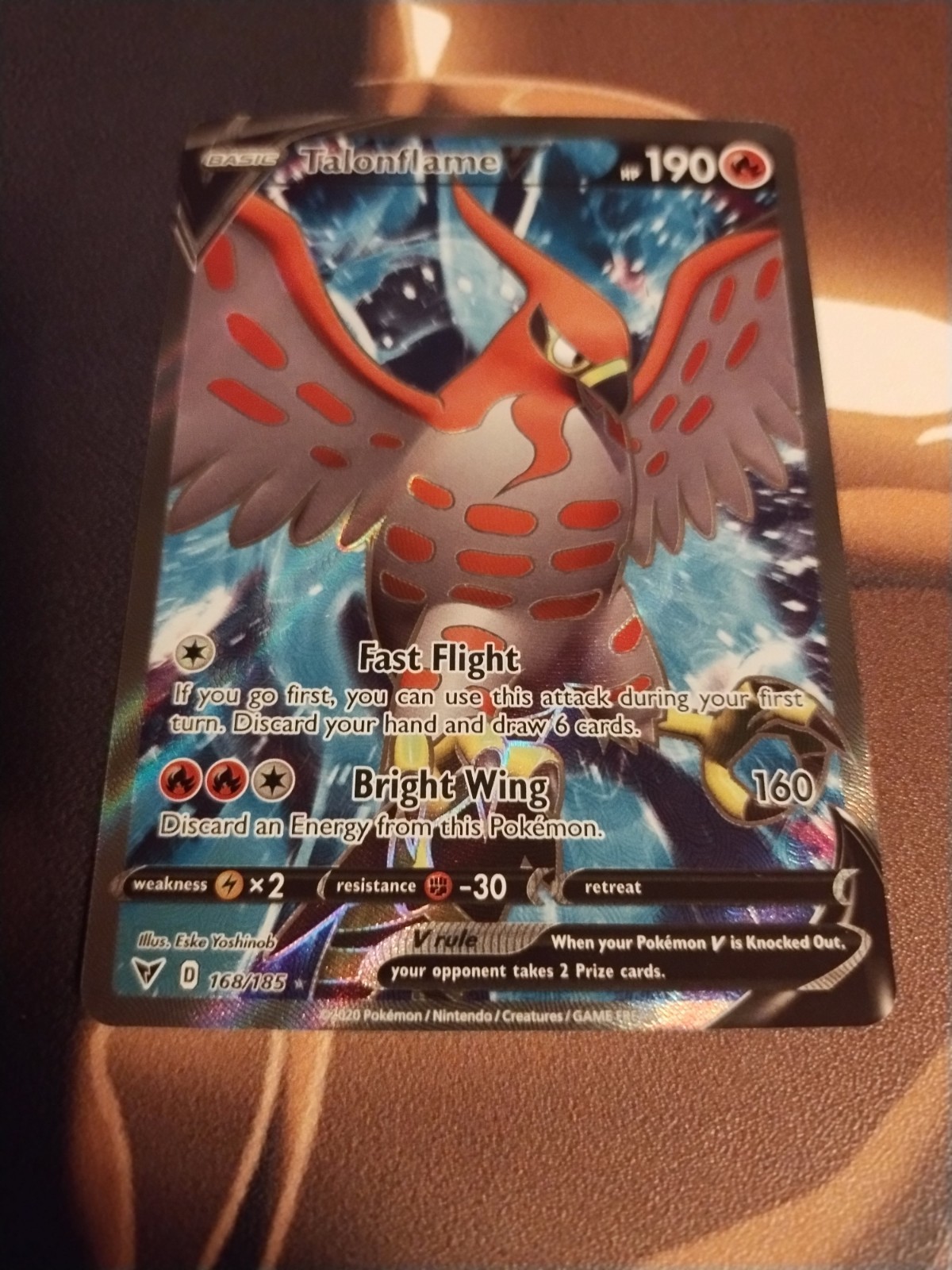 Talonflame V (Full Art) 168/185 Swsh04: Vivid Voltage Holo-NM