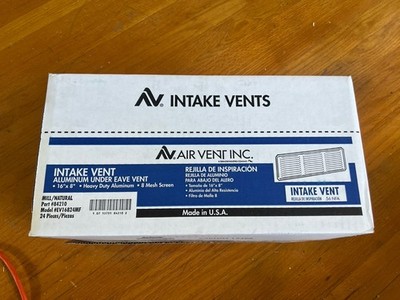 AirVent 16 In. x 8 In. Mill Aluminum Under Eave Vent 84210 Pack of 24 AirVent