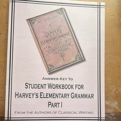 Answer Key Student Workbook Harvey's Elementary Grammar Part I Weitz Vance