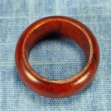 Domed Hardwood Ring Made from Briarwood - Size 8.5 US 