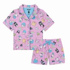 Hello Kitty And Friends Girls Button Up Top And Shorts Set Size Small 6/6x