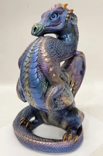 Very SCARCE Windstone Editions 13" Large Emperor Dragon with Peacock Finish PENA