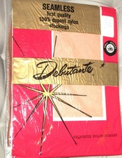 Vintage Nylon Stockings DEBUTANTE CINNA-GLO BEIGE 10 A7 1000
