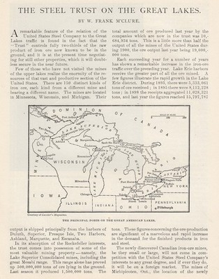UNITED STATES STEEL ON THE GREAT LAKES: THE TRUST S NEW TRANSPORTATION SYSTEM. W