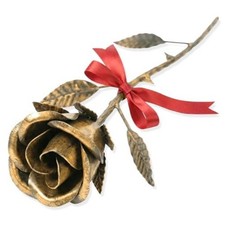 Handmade Rose - 8th 19th Anniversary Wedding Gift for Wife - Solid Bronze