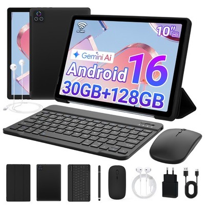 Tablet Android 16 Tablet 30GB RAM 128GB ROM 2TB TF 10 Inch Tablet 8-core 6200mAh