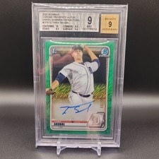 2020 Bowman Chrome Tarik Skubal Green Refractor Auto 1st /99 BGS 9