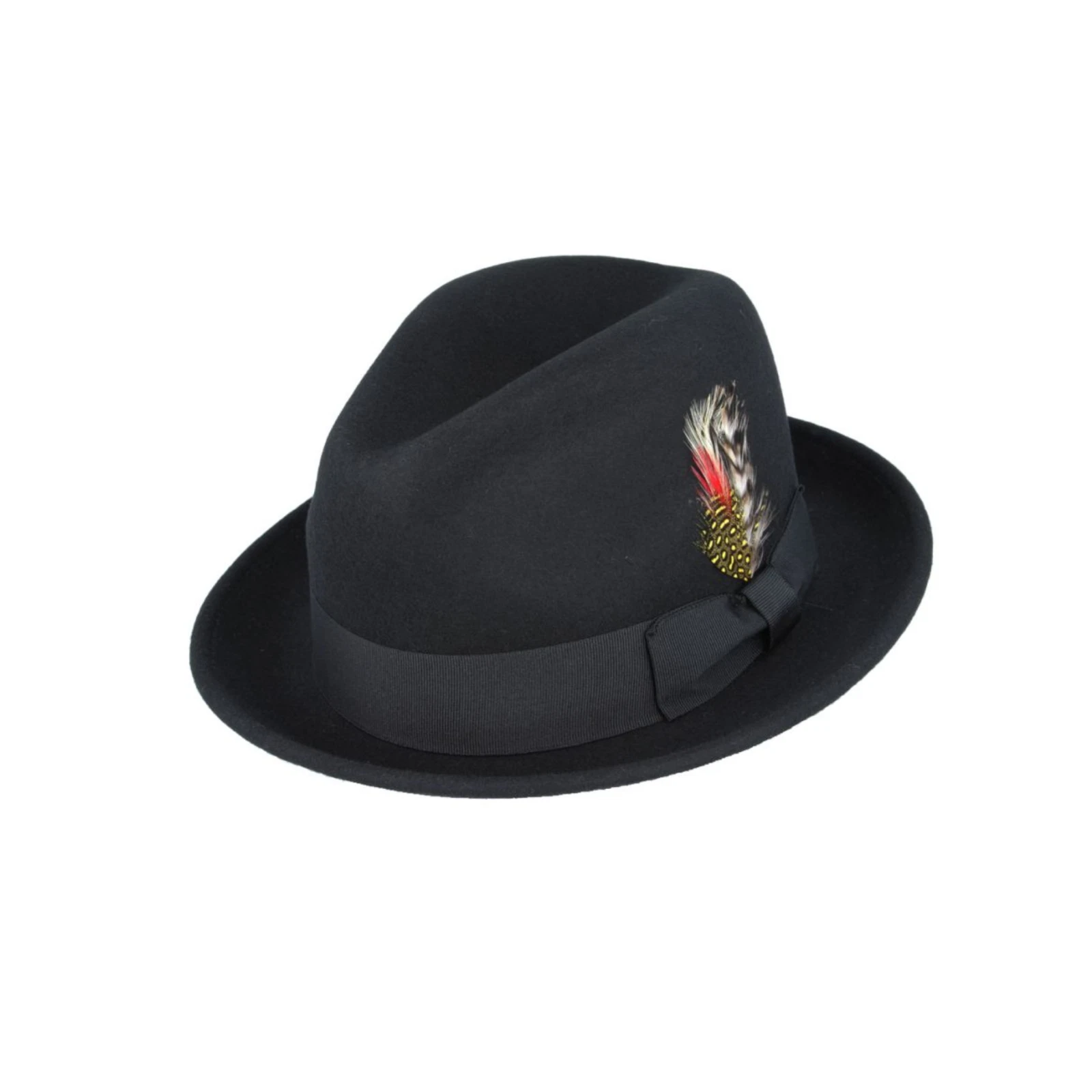 Trilby Hat 100% Wool Felt Crushable C-Crown Fedora Style Men Women Premium