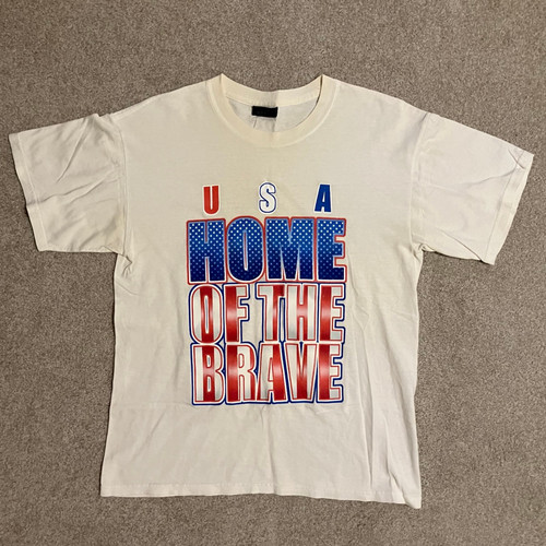 Vintage 90s USA Home of the Brave T-Shirt, Made in USA, Size Medium