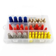 50Pcs Electrical Wire Connectors Twist Caps,Nuts Kit with Spring Winged Screw