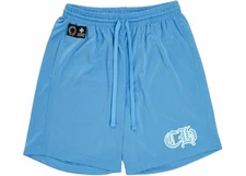 Chrome Hearts Sports Mesh Varsity Shorts Blue - Lightly Worn