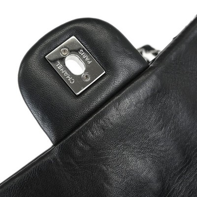 CHAＮＥＬ Chanel Black Tweed Lambskin Patchwork Stitch Shoulder Bag 166852