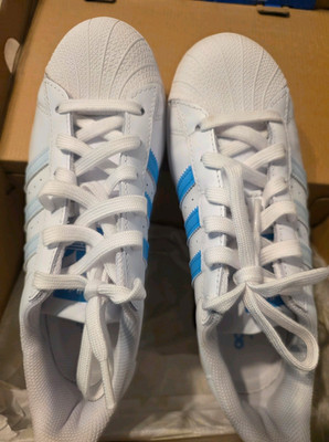 adidas Superstar White Sky Tint/ Sky Rush Leather Low Top Men's Sneakers GZ3735