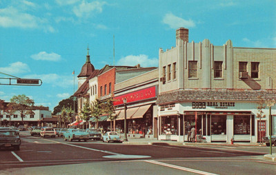 Business District, Dill Real Estate, Old Cars - Ridgewood New Jersey NJ Postcard