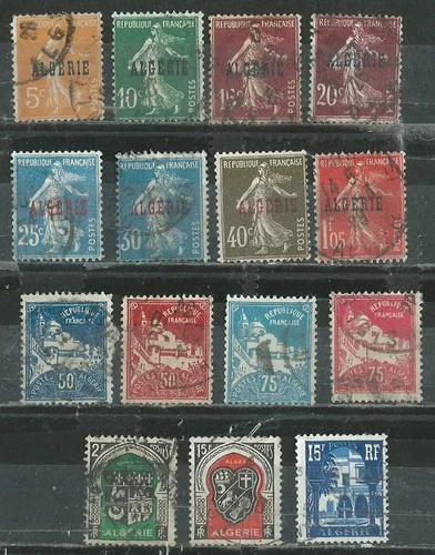 ALGERIE SMALL COLLECTION OF 15 VERY OLD STAMPS USED (ΔΟΜ 035)