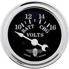 Stewart Warner 82482 Wings Voltmeter Gauge Black
