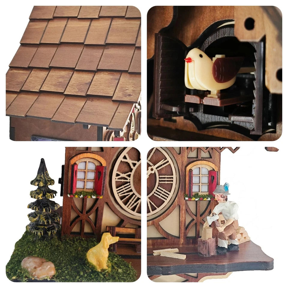Cuckoo Clock for Wall Art: 12 Melodies, Volume Control, Night Mode, Germany S... - Image 4 of 4