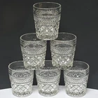 Set Of 6 Vintage Anchor Hocking Wexford Pressed Glass Old Fashioned Glasses 8 oz