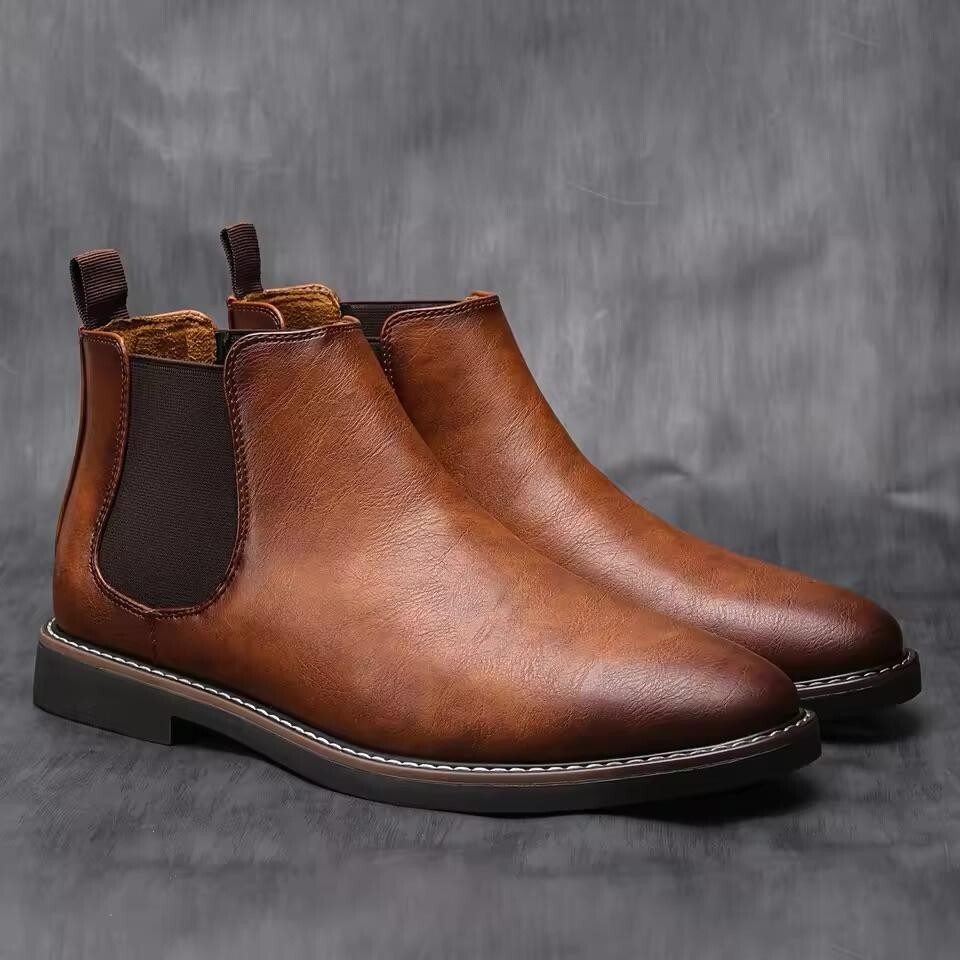 Stylish Retro Men's Chelsea Boots 2023 Fashion-image