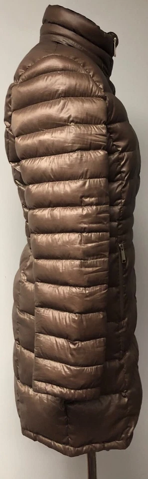 ANDREW MARC MARRÓN CLARO EMPAQUETABLE PREMIUM PLUMÓN ABRIGO ACOLCHADO LONGITUD MEDIA CREMALLERA COMPLETA L Foto 4 de 4