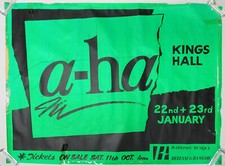 A-HA Kings Hall BELFAST Northern Ireland 1987 CONCERT POSTER Waaktaar-Savoy VG-